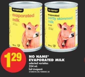No Frills No name® evaporated milk, 354 ml offer