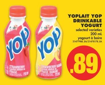 No Frills Yoplait yop drinkable yogurt, 200 ml offer