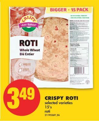 No Frills Crispy roti, 15's offer