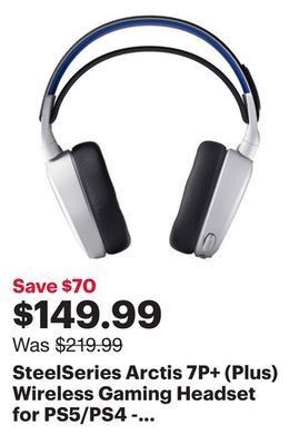 Best Buy Steelseries arctis 7p+ (plus) wireless gaming headset for ps5/ps4 - white offer