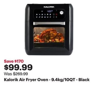 Best Buy Kalorik air fryer oven - 9.4kg/10qt - black offer