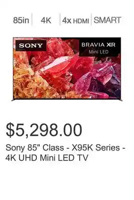 Costco Sony 85" class - x95k series - 4k uhd mini led tv offer
