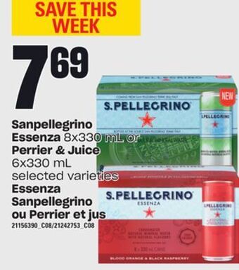 Independent City Market Sanpellegrino essenza, 8x330 ml or perrier & juice, 6x330 ml offer