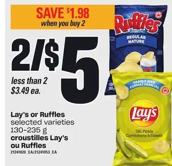 Independent City Market Lay's or ruffles, 130-235 g offer