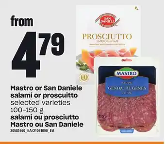 Independent City Market Mastro or san daniele salami or proscuitto, 100-150 g offer