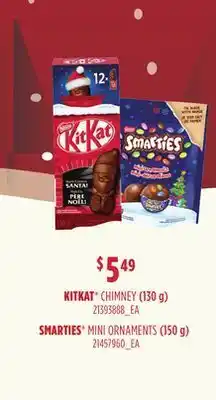 Zehrs Markets Kitkat® chimney, (130 g), smarties® mini ornaments, (150 g) offer