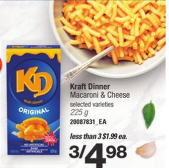 Zehrs Markets Kraft dinner macaroni & cheese, 225 g offer