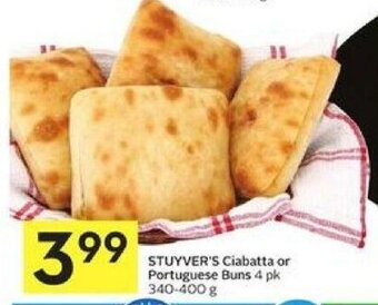 Foodland Stuyver's Ciabatta or Portuguese Buns offer