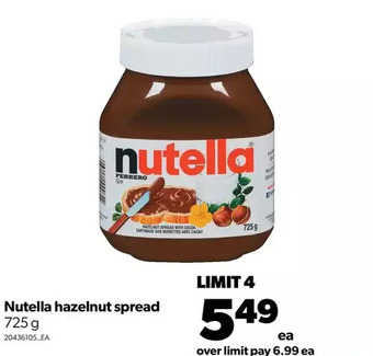 Real Canadian Superstore Nutella hazelnut spread offer