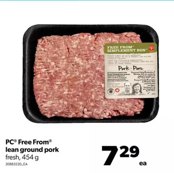 Real Canadian Superstore Pc free from lean ground pork offer