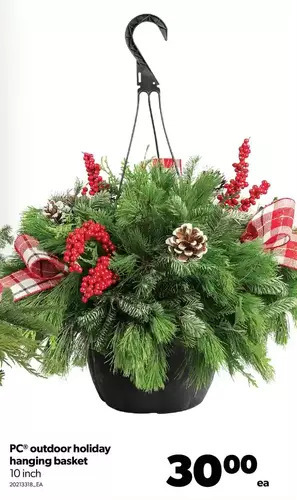Real Canadian Superstore Pc outdoor holiday hanging basket offer