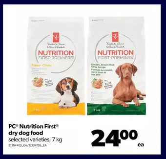 Real Canadian Superstore Pc nutrition first dry dog food offer