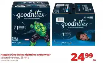 Real Canadian Superstore Huggies goodnites nighttime underwear offer