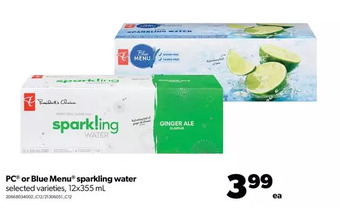Real Canadian Superstore Pc or blue menu sparkling water offer