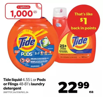Real Canadian Superstore Tide liquid or pods or flings laundry detergent offer