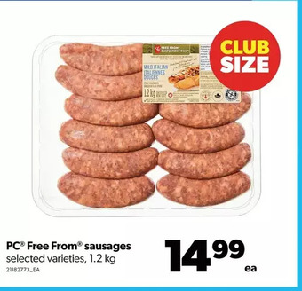 Real Canadian Superstore Pc free from sausages offer