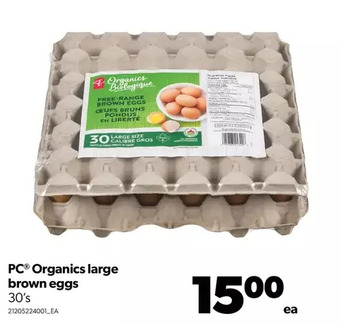 Real Canadian Superstore Pc organics large brown eggs offer