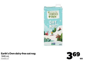 Real Canadian Superstore Earth's own dairy-free oat nog offer