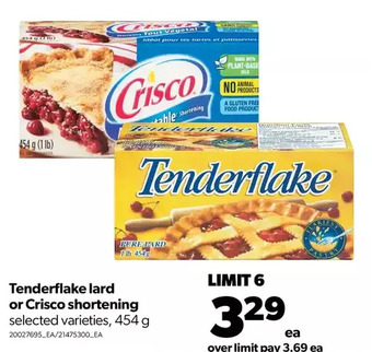 Real Canadian Superstore Tenderflake lard or crisco shortening offer