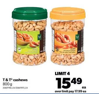 Real Canadian Superstore T&t cashews offer
