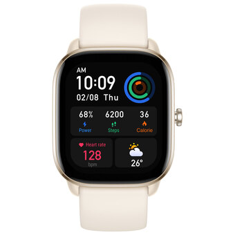 Best Buy Amazfit gts 4 mini smartwatch with heart rate monitor - white offer