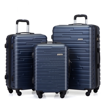 Best Buy Sandinrayli 3-piece hard side luggage set suitcase sets- blue offer