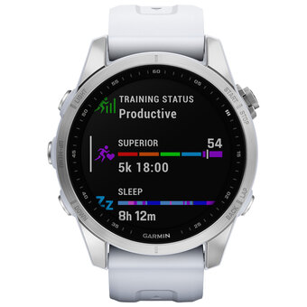 Best Buy Garmin fenix 7s 42mm smartwatch with heart rate monitor - silver/white/metal back offer