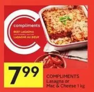 Foodland Compliments Lasagna or Mac & Cheese offer