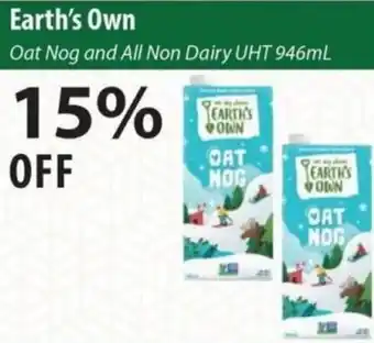 Healthy Planet Earth's Own Oat Nog and all Non Dairy UHT 946ml offer