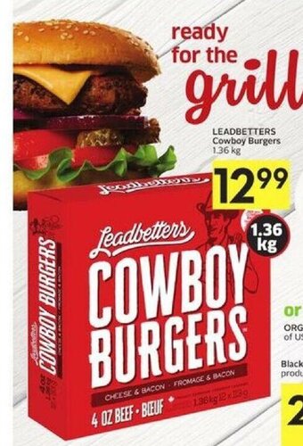 Foodland Leadbetters Cowboy Burgers offer