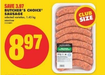 No Frills Butcher's Choice Sausage offer