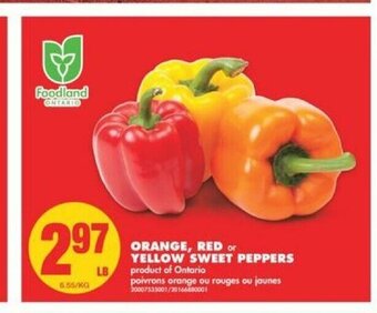 No Frills Orange,Red Yellow Sweet Peppers offer