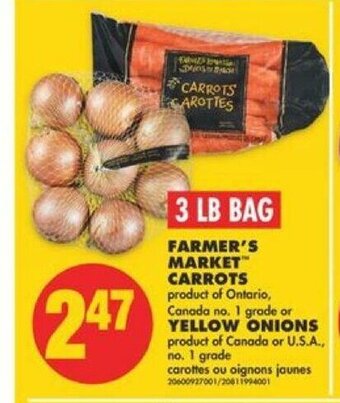 No Frills Farmer's Market Carrots or Yellow Onions offer