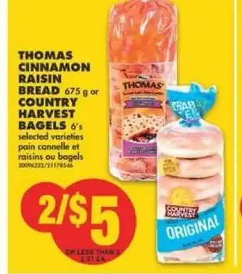 No Frills Thomas Cinnamon Raisin Bread offer