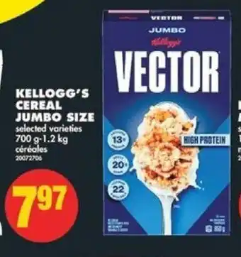 No Frills Kellogg's Cereal Jumbo Size offer