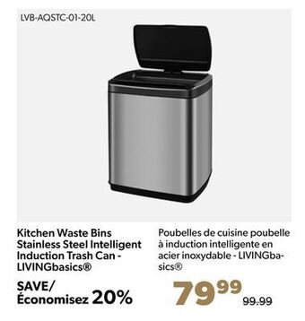 Shopper+ Kitchen waste bins stainless steel intelligent induction trash can - livingbasics offer