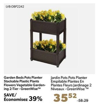 Shopper+ Garden beds pots planter stackable plastic plants flowers vegetable gardening 2-tier - greenwise offer