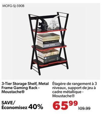Shopper+ 3-tier storage shelf, metal frame gaming rack - moustache offer