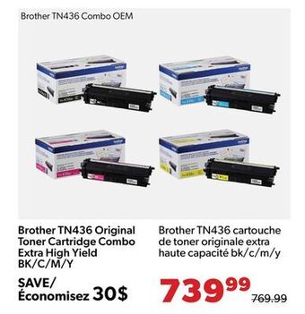 Shopper+ Brother tn436 original toner cartridge combo extra high yield bk/c/m/y offer