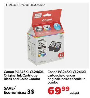Shopper+ Canon pg245xl cl246xl original ink cartridge black and color combo offer