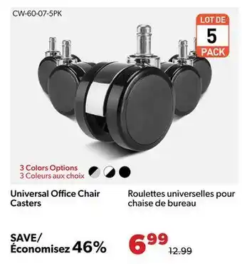 Shopper+ Universal office chair casters offer