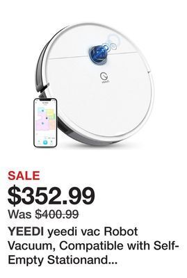 Newegg Yeedi vac robot vacuum, compatible with self-empty stationand mopping modular, 3000pa strong suction power, carpet detection, offer