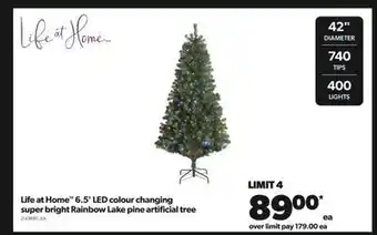 Real Canadian Superstore Life at home™ 6.5' led colour changing super bright rainbow lake pine artificial tree offer