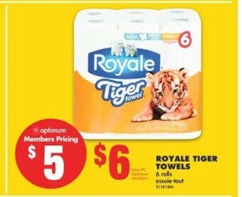 No Frills Royale Tiger Towels offer