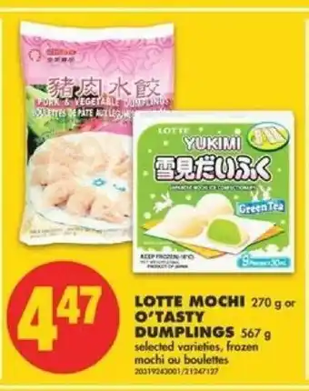 No Frills Lotte Mochi O'Tasty Dumplings offer