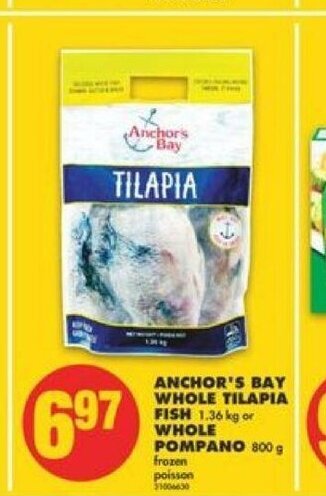No Frills Anchor's Bay Whole Tilapia Fish offer