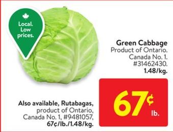 Walmart Green cabbage offer