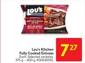 Walmart Lou's kitchen fully cooked entrees offer