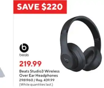 Staples Beats studio3 wireless on ear headphones offer