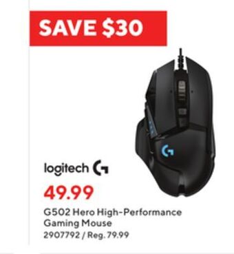 Staples Logitech g502 hero high performance gaming mouse offer